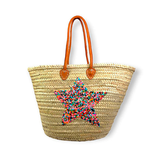 Capazo de Playa Grande con Dibujo de Estrella