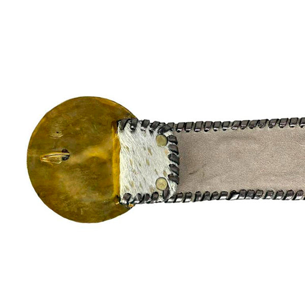 Cinturón Boho Piel Artesanal con Hebilla Decorada