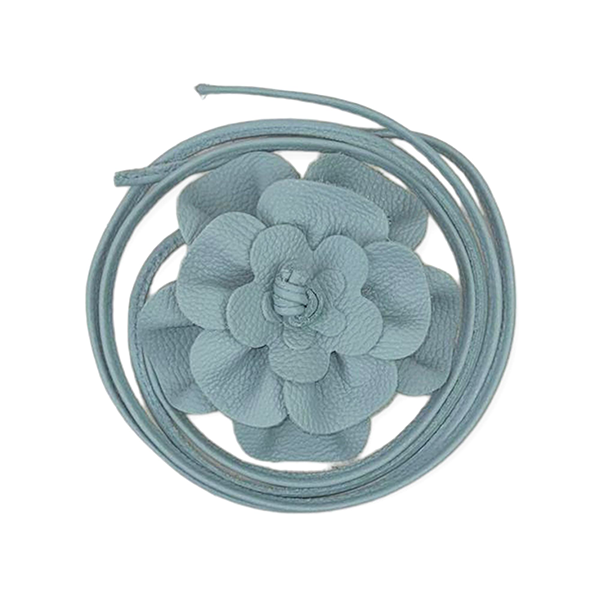 Cinturón De Piel con Flor Artesanal