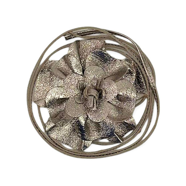 Cinturón De Piel con Flor Artesanal