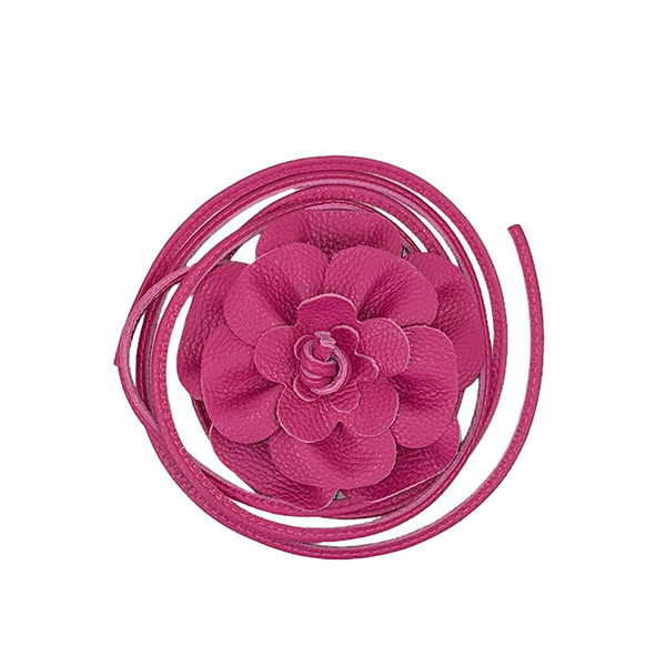 Cinturón De Piel con Flor Artesanal