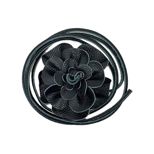 Cinturón De Piel con Flor Artesanal