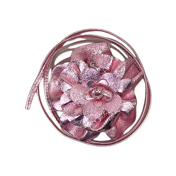 Cinturón De Piel con Flor Artesanal