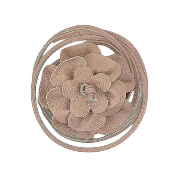 Cinturón De Piel con Flor Artesanal