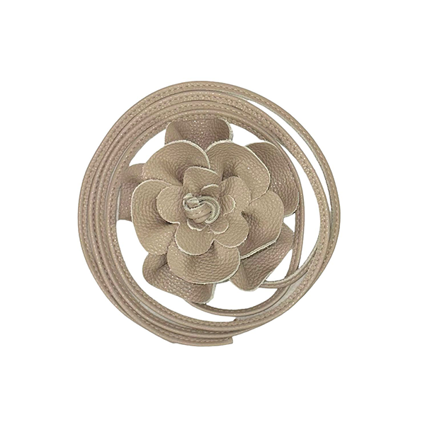 Cinturón De Piel con Flor Artesanal