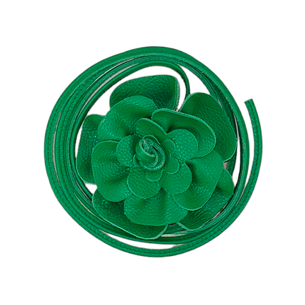 Cinturón De Piel con Flor Artesanal