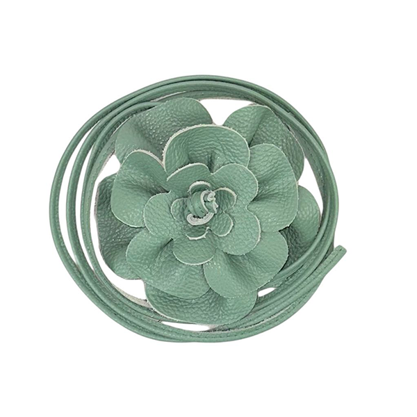 Cinturón De Piel con Flor Artesanal