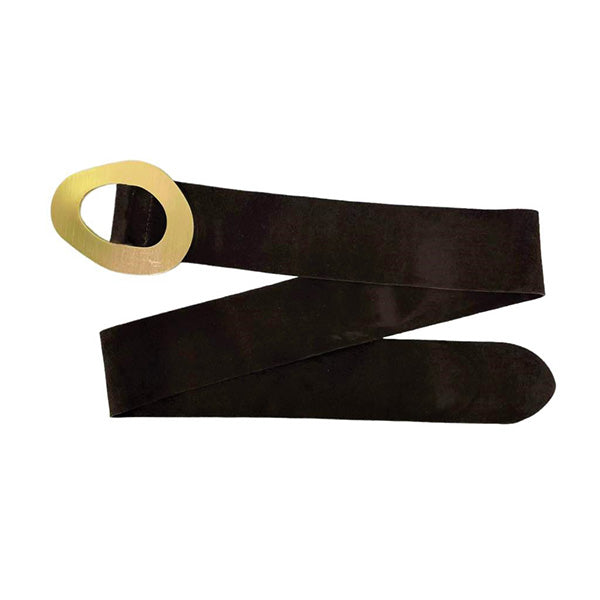 Cinturón de Piel de Ante Italiana con Hebilla de Metal