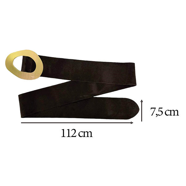 Cinturón de Piel de Ante Italiana con Hebilla de Metal