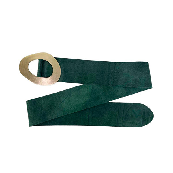 Cinturón de Piel de Ante Italiana con Hebilla de Metal