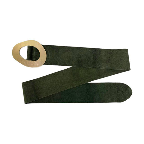 Cinturón de Piel de Ante Italiana con Hebilla de Metal