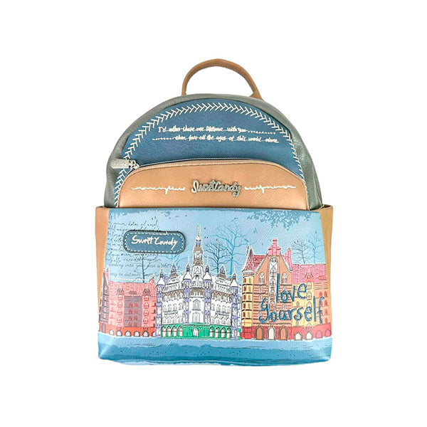 Mochila Sweet Candy Pequeña con Bolsillos Exteriores