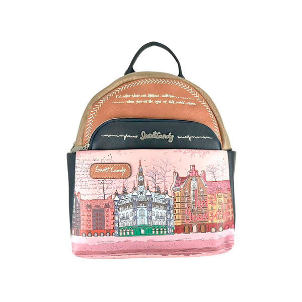 Mochila Sweet Candy Pequeña con Bolsillos Exteriores