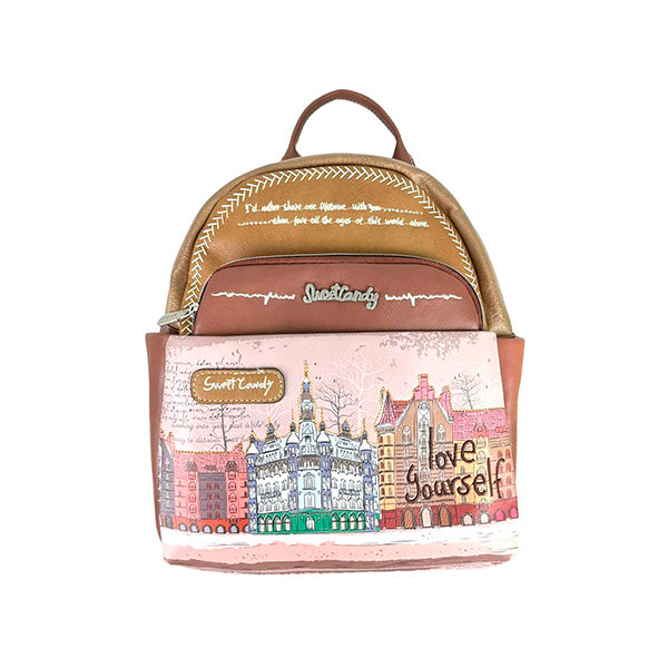 Mochila Sweet Candy Pequeña con Bolsillos Exteriores