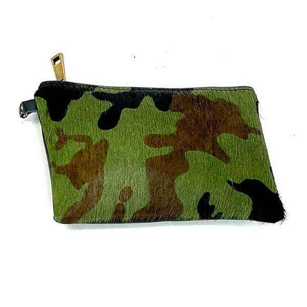 Monedero Grande de Piel Con Pelaje Auténtico Estampado Animal Print