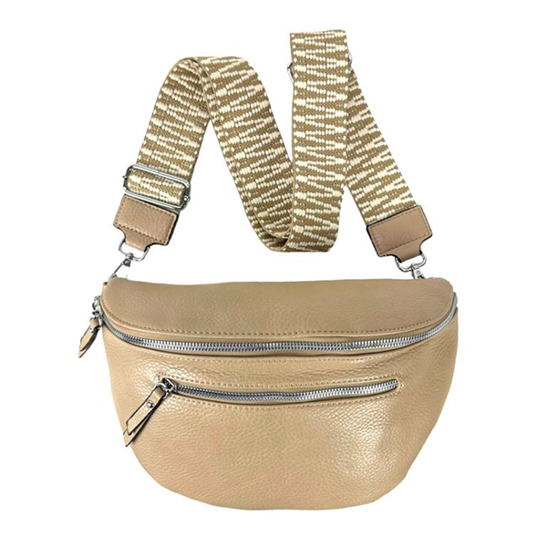 Riñonera Grande con 2 Cremalleras y Bolsillos Exteriores