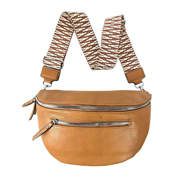 Riñonera Grande con 2 Cremalleras y Bolsillos Exteriores