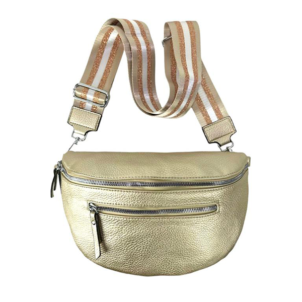 Riñonera Grande con 2 Cremalleras y Bolsillos Exteriores