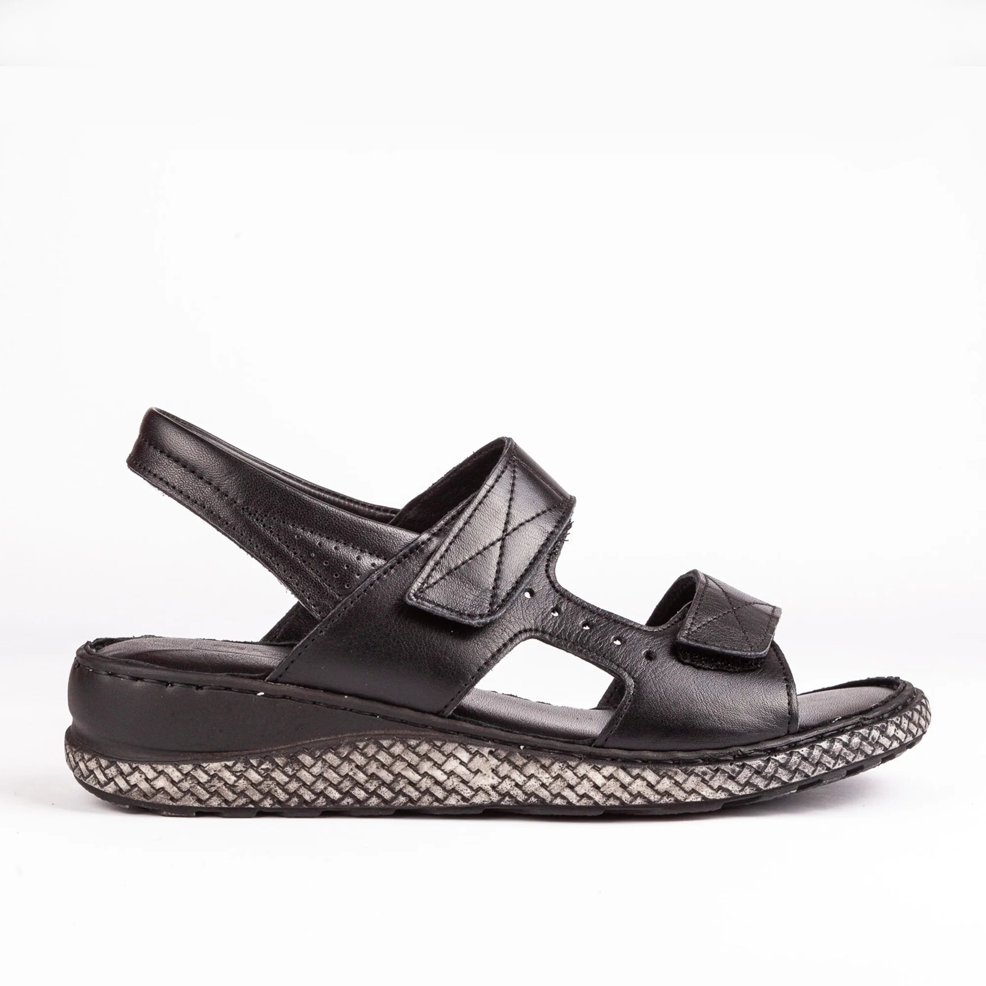 Sandalias de Piel con Tiras de Velcro para Verano