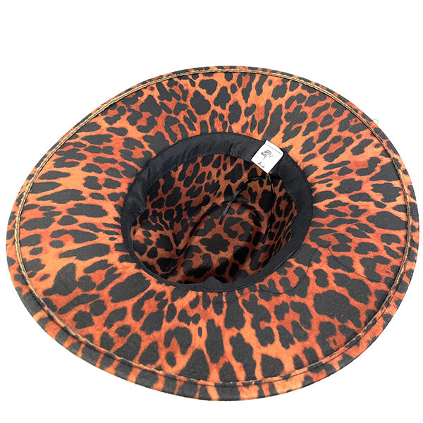 Sombrero Tipo Fedora con Estampado de Leopardo