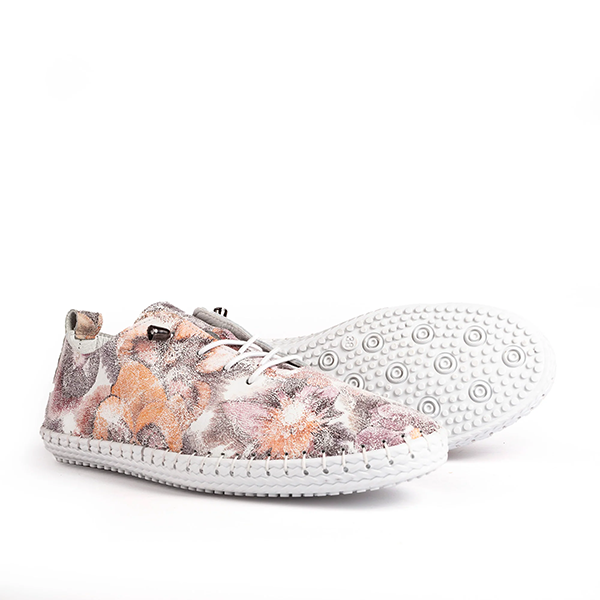 Zapatos de Piel Cómodos con Diseño Flores para Mujer